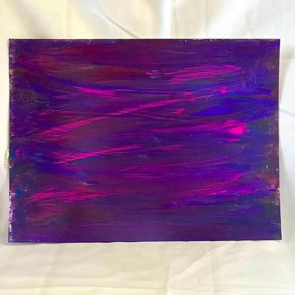 9x12 Art - Variations on purples on acrylic paper - Picture 1 of 7